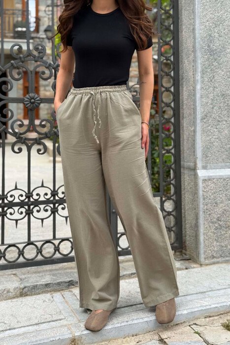 SIMPLE ONE COLOR WOMEN TROUSERS OLIVE/ULLI - 3