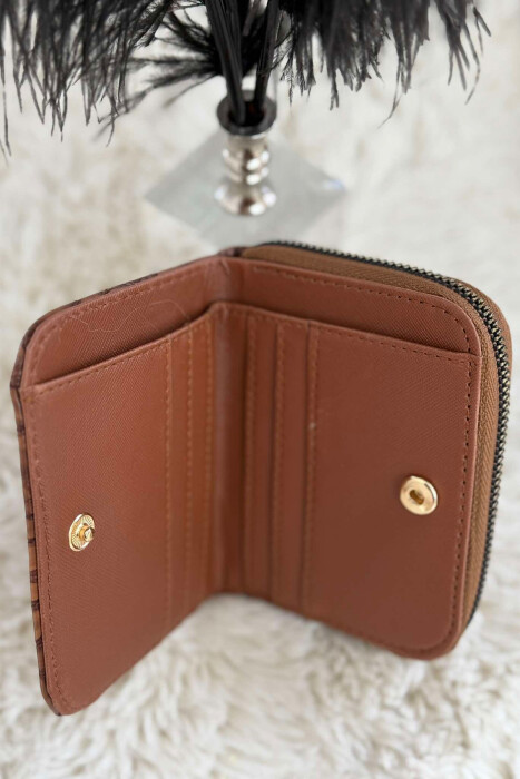 SIMPLE PATTERN WOMEN WALLET BROWN/KAFE - 2