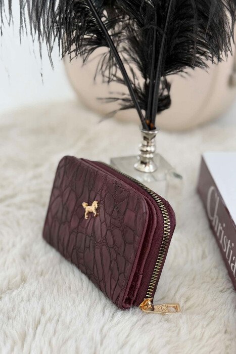 SIMPLE PATTERN WOMEN WALLET BURGUNDY/VISHNJE - 