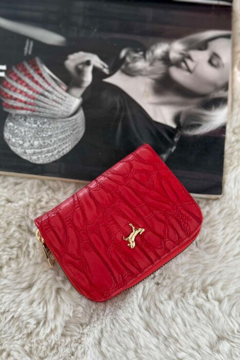 SIMPLE PATTERN WOMEN WALLET RED/E KUQE - 