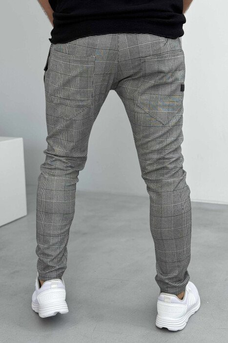 SIMPLE PLAID MEN PANTS GREY/GRI - 4