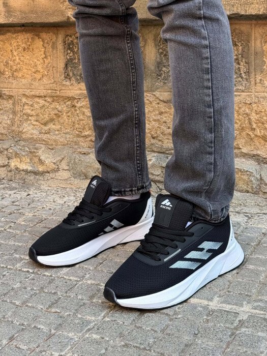 SIMPLE PLATFORM LACING MEN SNEAKERS BLACK-RED/ZEKU - KLAUDIO FASHION