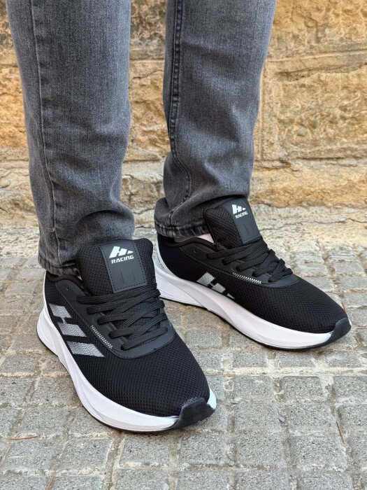 SIMPLE PLATFORM LACING MEN SNEAKERS BLACK-RED/ZEKU - 4