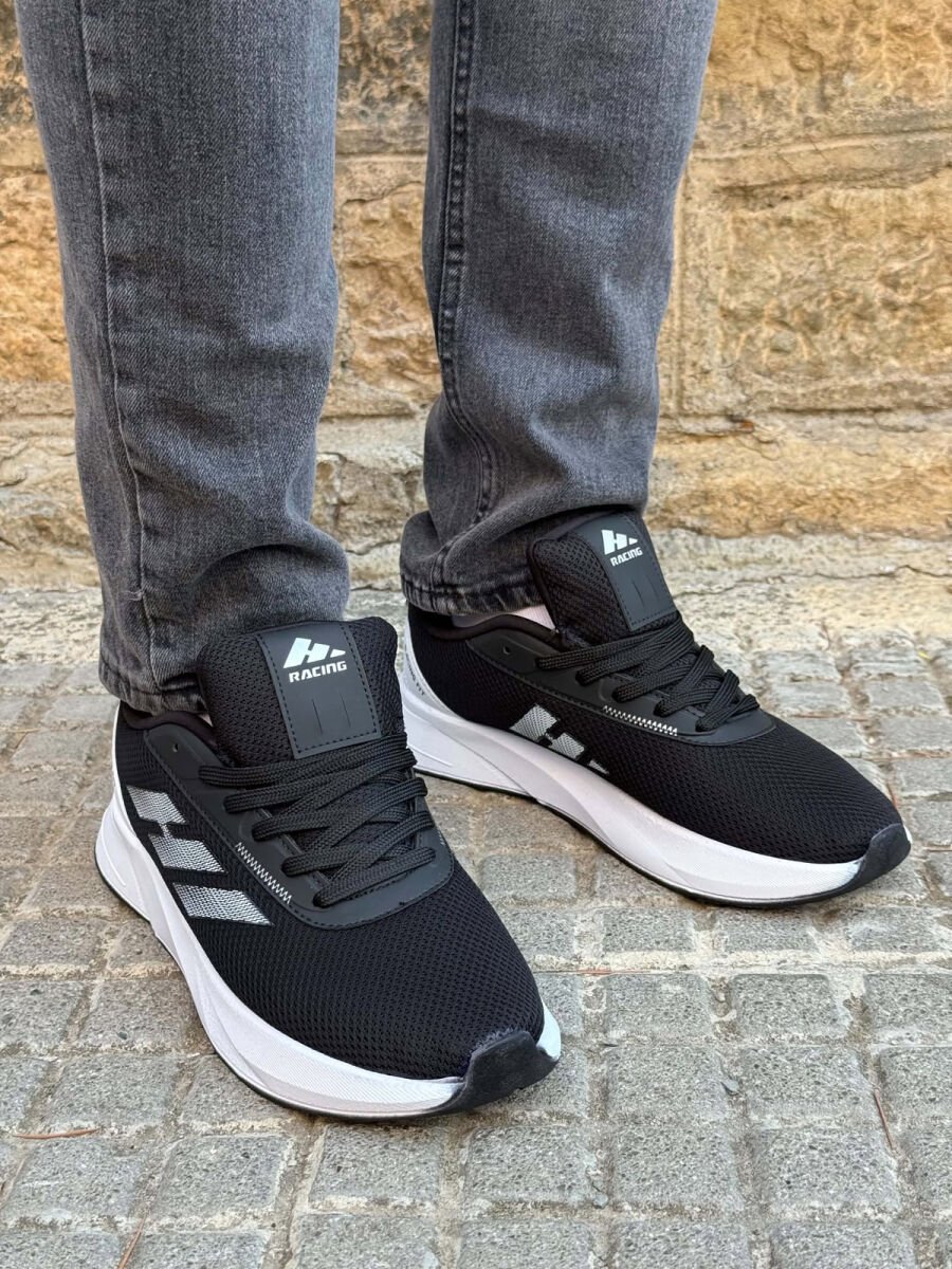 SIMPLE PLATFORM LACING MEN SNEAKERS BLACK-RED/ZEKU - 4