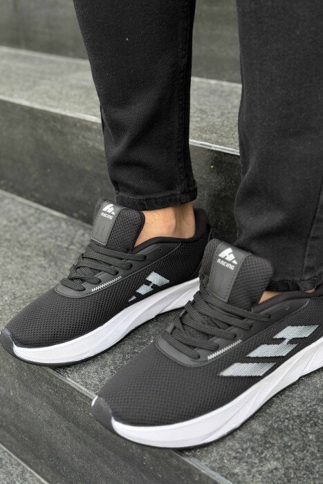 SIMPLE PLATFORM LACING MEN SNEAKERS BLACK-WHITE/ZEBA - 3