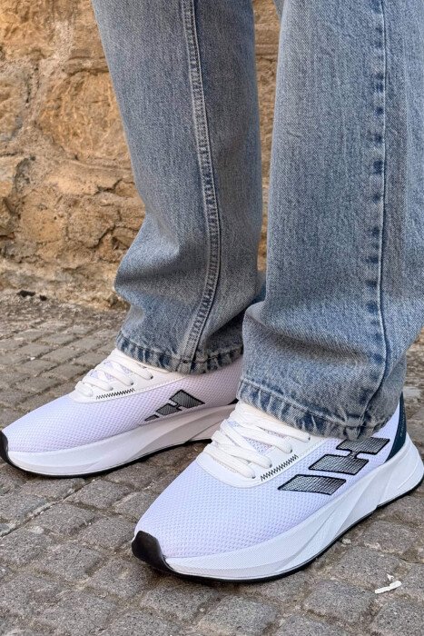 SIMPLE PLATFORM LACING MEN SNEAKERS WHITE-RED/BAKU - KLAUDIO FASHION