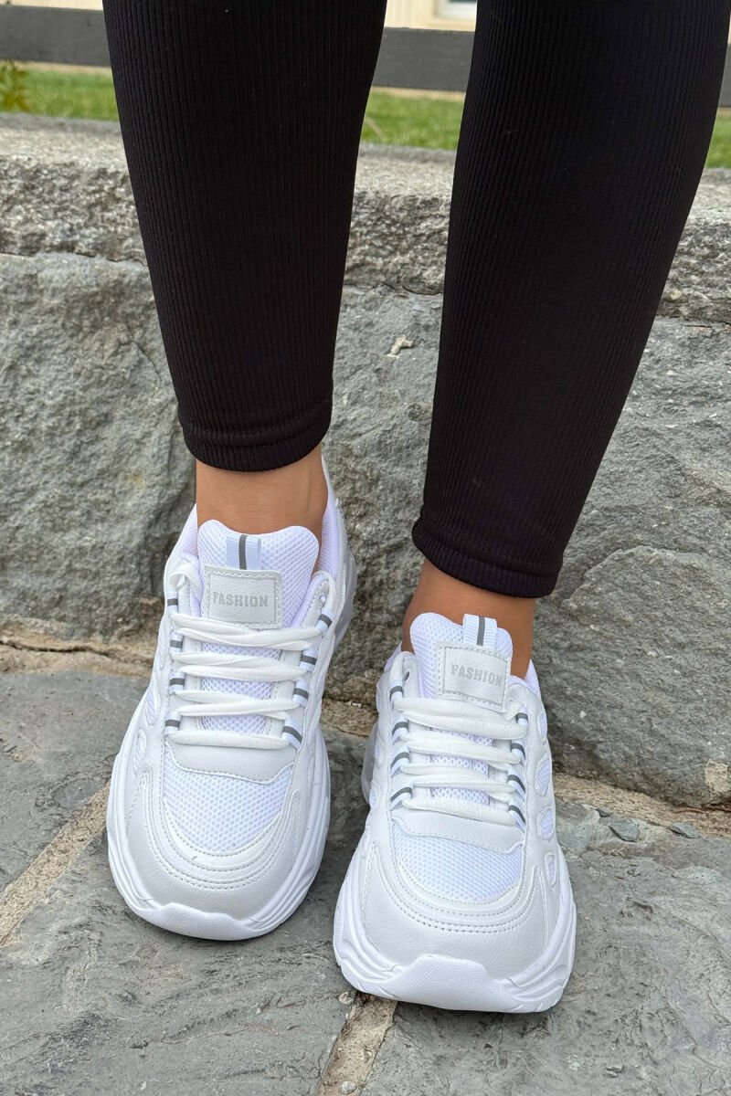 SIMPLE PLATFORM LACING WOMEN SNEAKERS WHITE-E BARDHE - 1