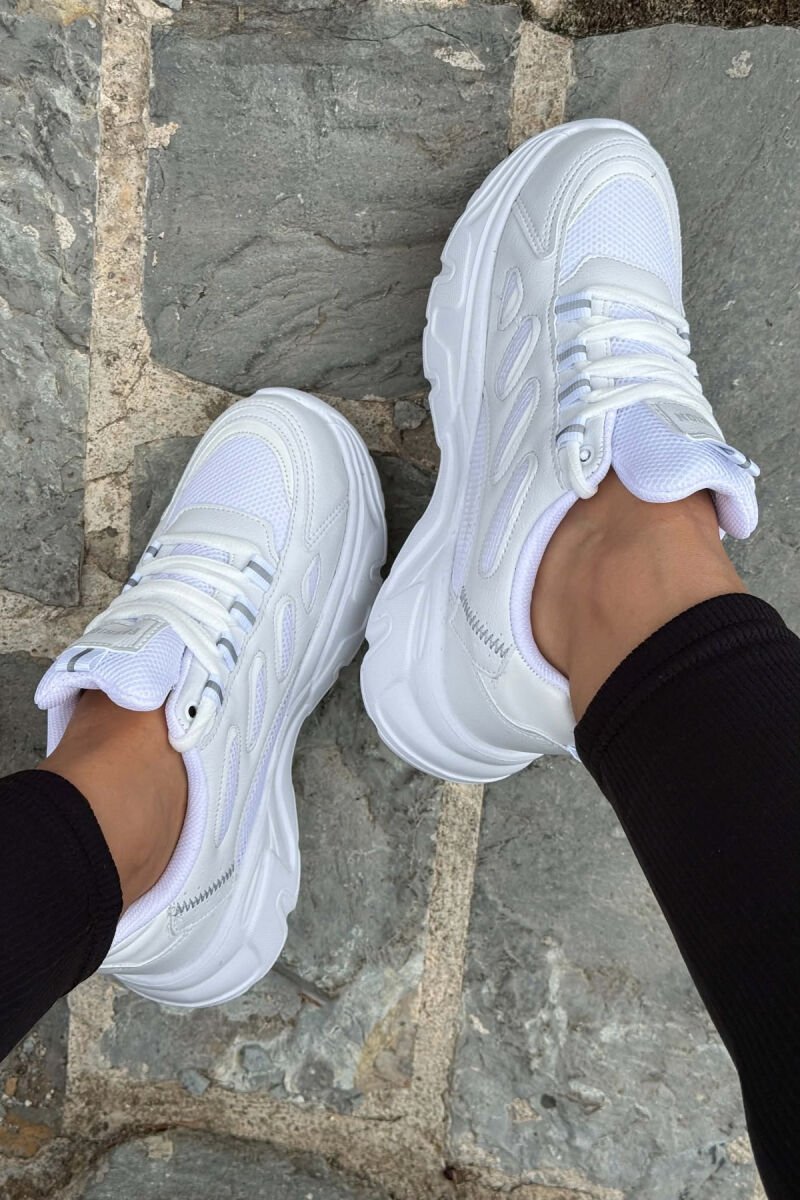 SIMPLE PLATFORM LACING WOMEN SNEAKERS WHITE-E BARDHE - 2