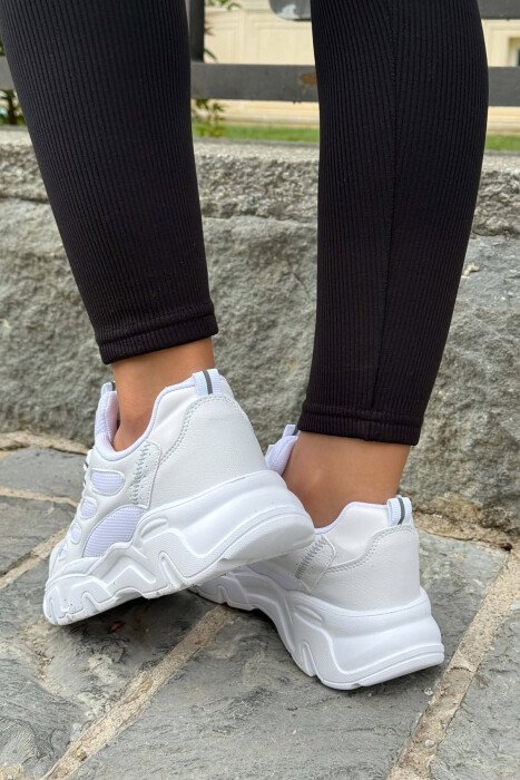 SIMPLE PLATFORM LACING WOMEN SNEAKERS WHITE-E BARDHE - 3