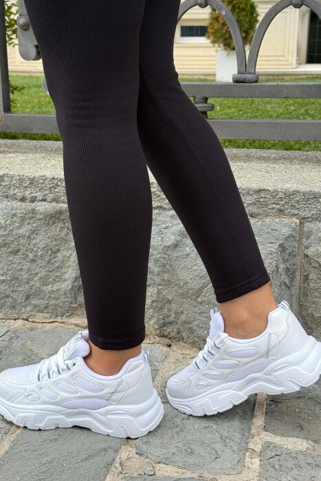 SIMPLE PLATFORM LACING WOMEN SNEAKERS WHITE-E BARDHE - 4