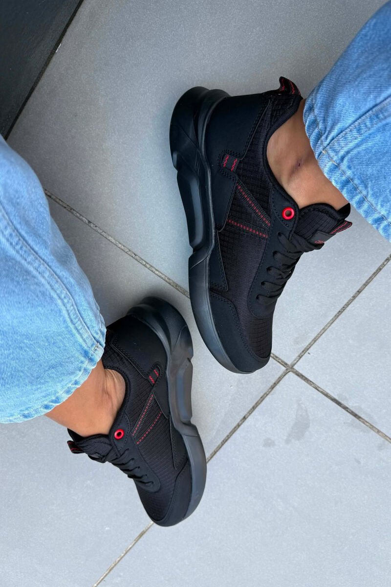 SIMPLE PLATFORM WOMAN SNEAKERS BLACK-RED/ZEKU - 2