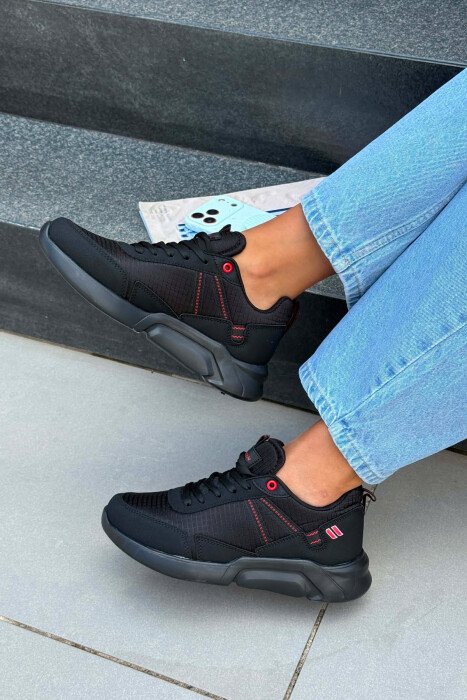 SIMPLE PLATFORM WOMAN SNEAKERS BLACK-RED/ZEKU - 3
