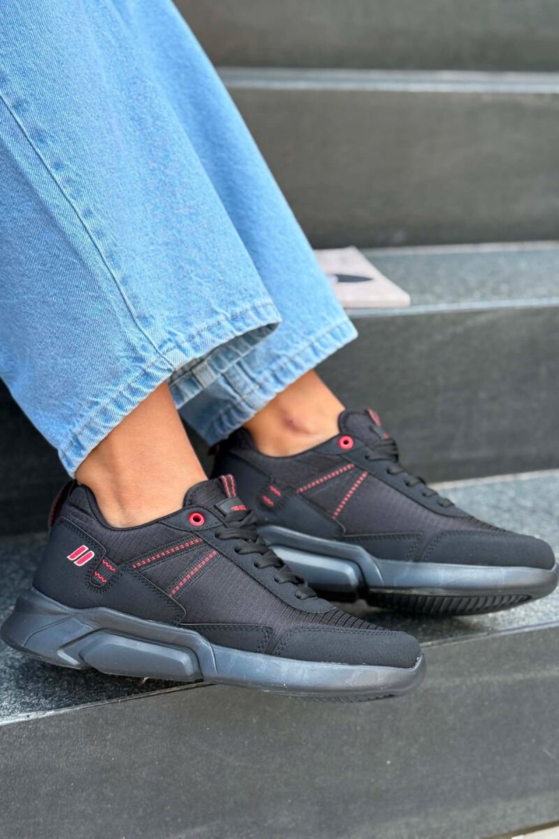 SIMPLE PLATFORM WOMAN SNEAKERS BLACK-RED/ZEKU - 4