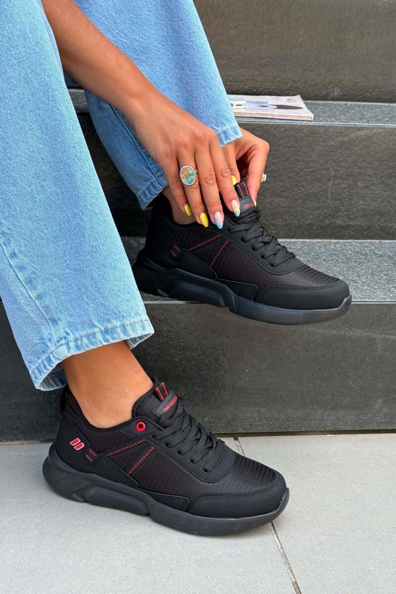 SIMPLE PLATFORM WOMAN SNEAKERS BLACK-RED/ZEKU - 5