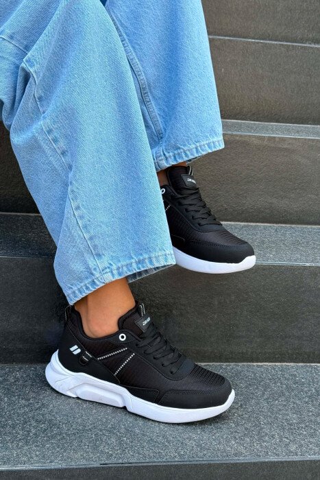 SIMPLE PLATFORM WOMAN SNEAKERS BLACK-WHITE/ZB - KLAUDIO FASHION