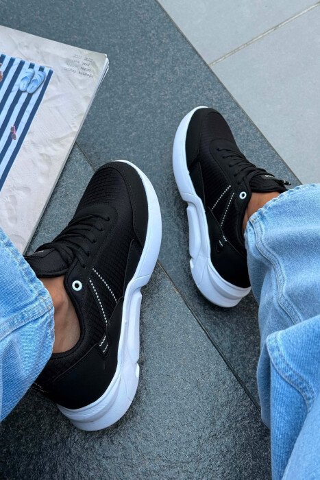 SIMPLE PLATFORM WOMAN SNEAKERS BLACK-WHITE/ZB - 5