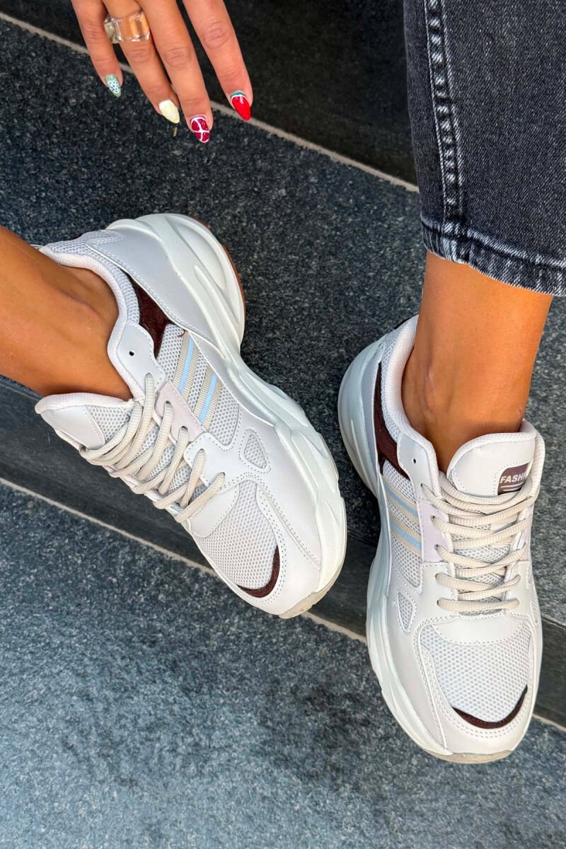 SIMPLE PLATFORM WOMEN SNEAKERS BEIGE + BROWN/ BZHKA - 2