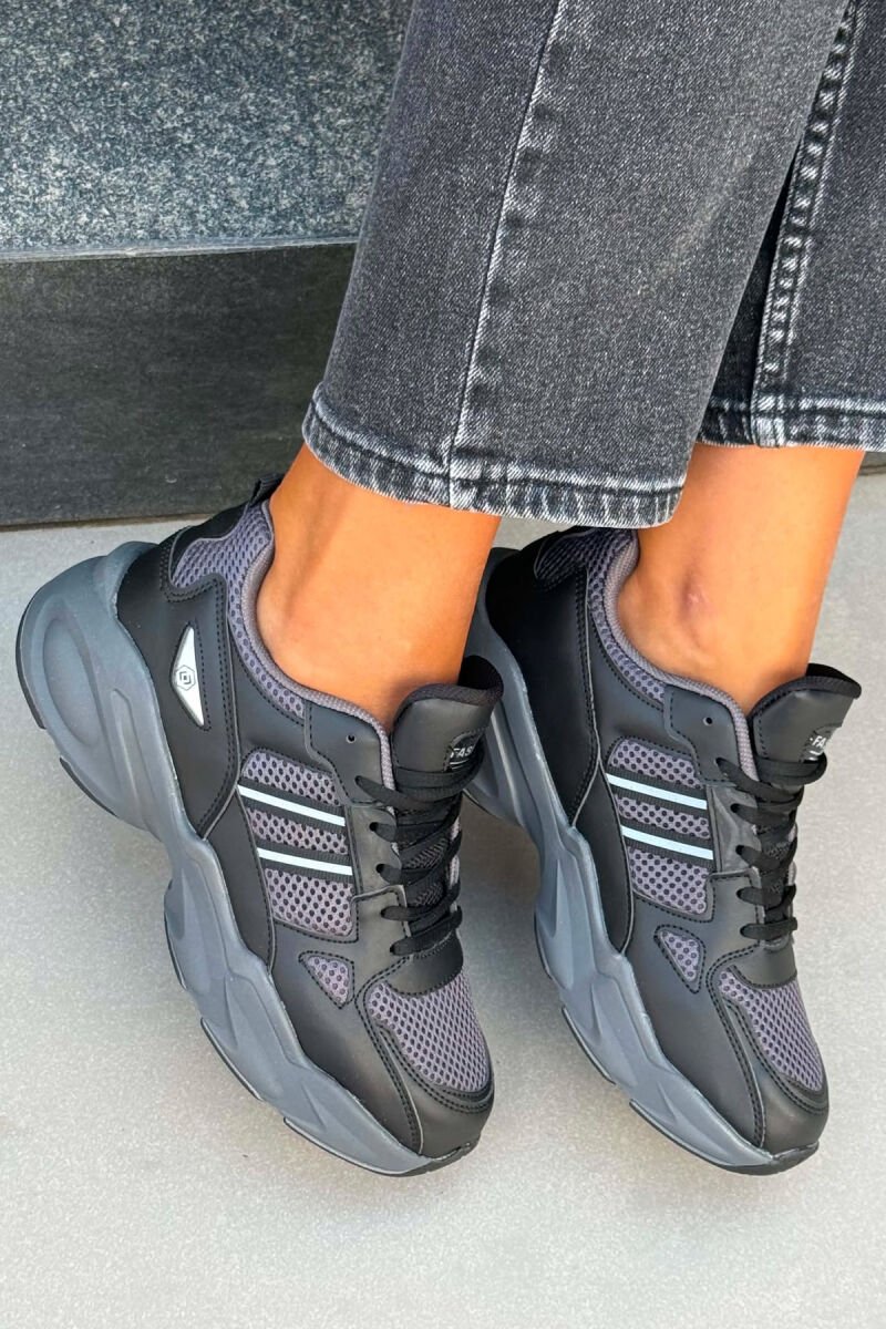 SIMPLE PLATFORM WOMEN SNEAKERS BLACK-GREY/ZEGR - 4
