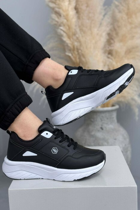 SIMPLE PLATFORM WOMEN SNEAKERS BLACK-WHITE/ZEBA - KLAUDIO FASHION