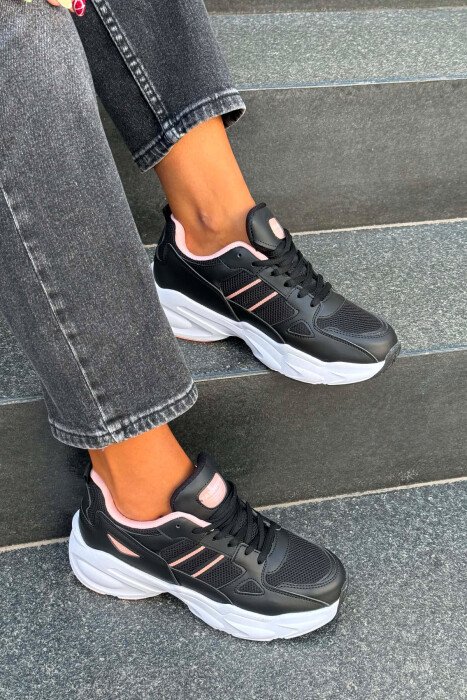 SIMPLE PLATFORM WOMEN SNEAKERS BLACK+POWDER - 3