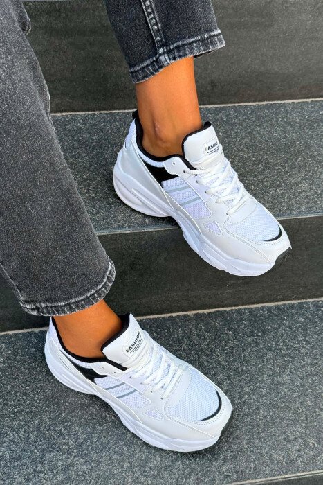 SIMPLE PLATFORM WOMEN SNEAKERS WHITE-BLACK/BAZE - 3
