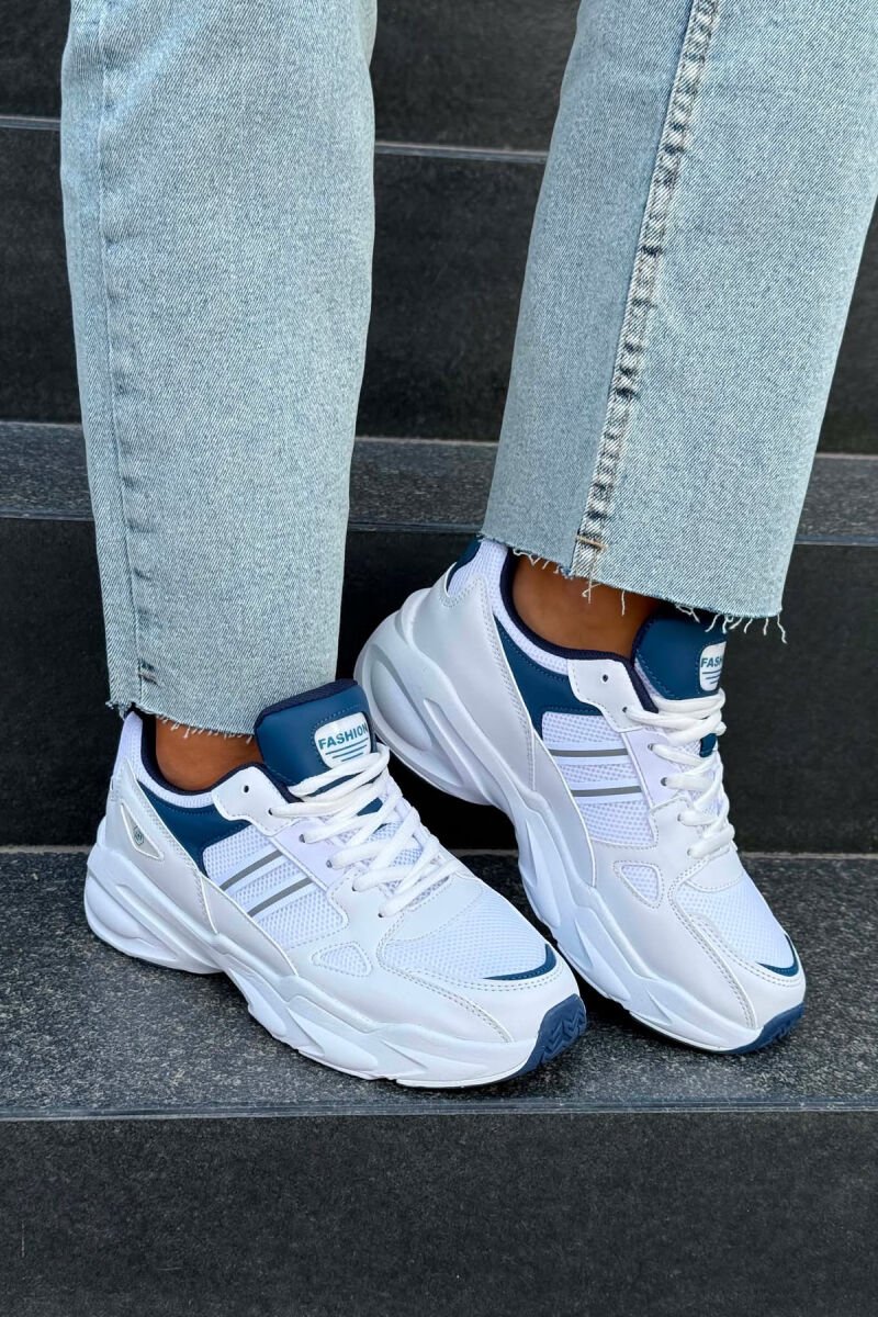 SIMPLE PLATFORM WOMEN SNEAKERS WHITE-BLUE/BABL - 1