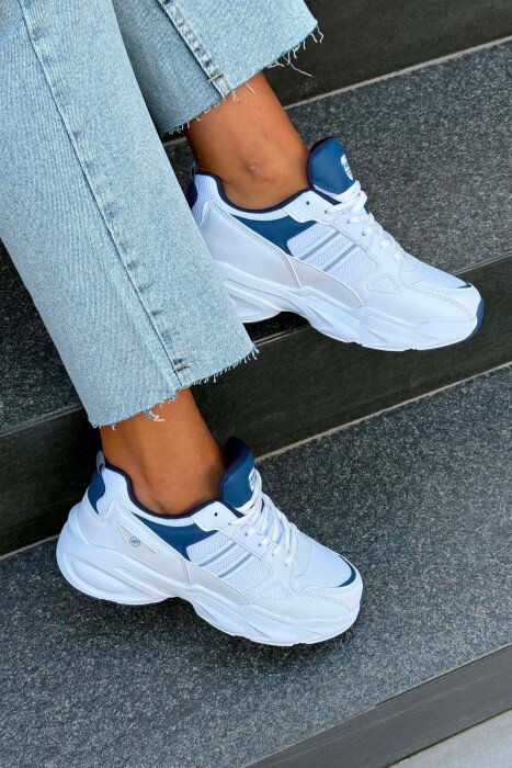 SIMPLE PLATFORM WOMEN SNEAKERS WHITE-BLUE/BABL - 2