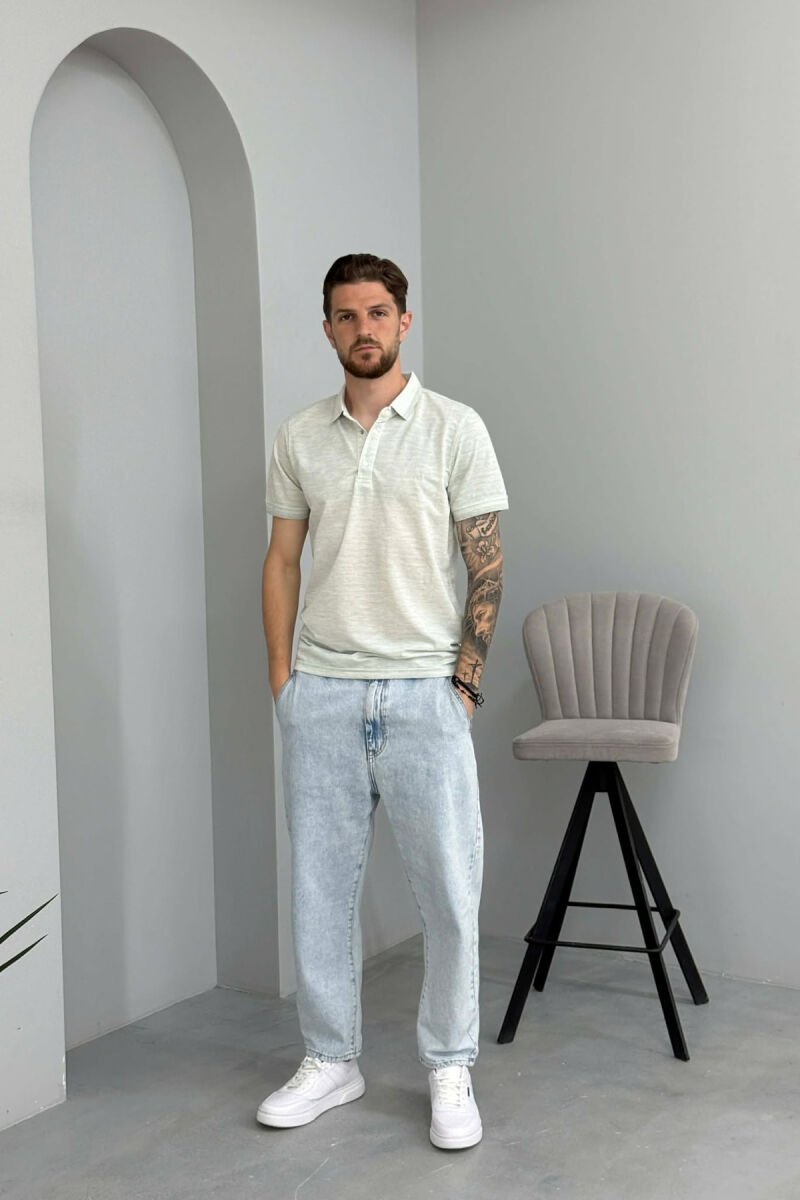 SIMPLE POLO NECK MEN T-SHIRT MINT/MENTE - 2