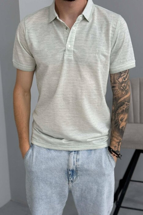 SIMPLE POLO NECK MEN T-SHIRT MINT/MENTE - 4