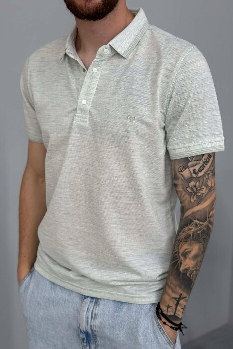 SIMPLE POLO NECK MEN T-SHIRT MINT/MENTE - 5