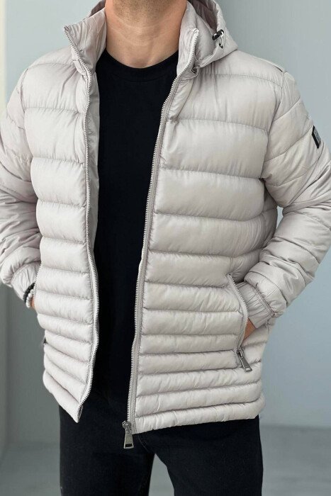 SIMPLE MEN PUFFER JACKET BEIGE/BEZHE - KLAUDIO FASHION