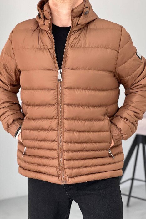 SIMPLE MEN PUFFER JACKET BROWN/KAFE - KLAUDIO FASHION