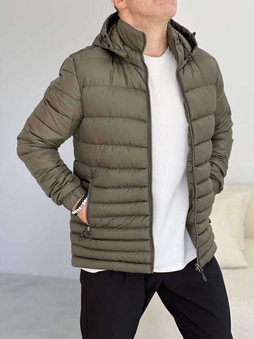 SIMPLE MEN PUFFER JACKET DARK GREEN/JEE - KLAUDIO FASHION