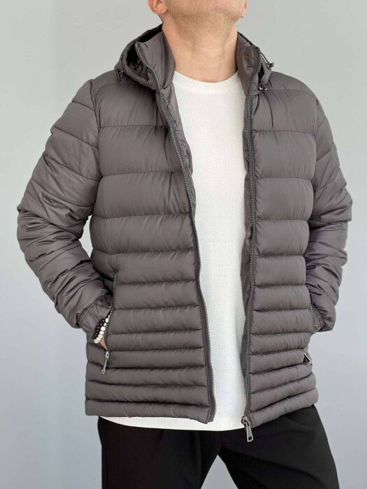 SIMPLE MEN PUFFER JACKET GREY/GRI - KLAUDIO FASHION