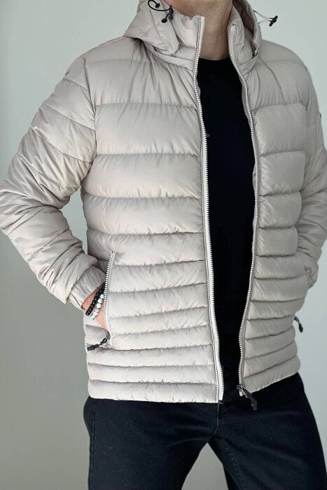 SIMPLE MEN PUFFER JACKET LIGHT GREY/GZ - KLAUDIO FASHION