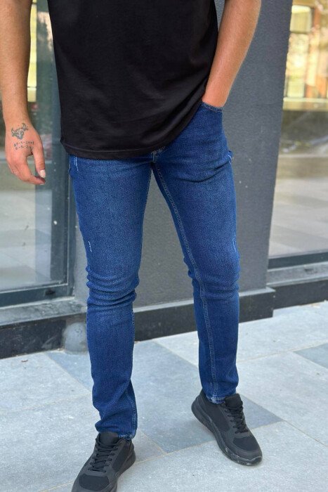 SIMPLE REGULAR MEN JEANS BLUE/BLU - KLAUDIO FASHION