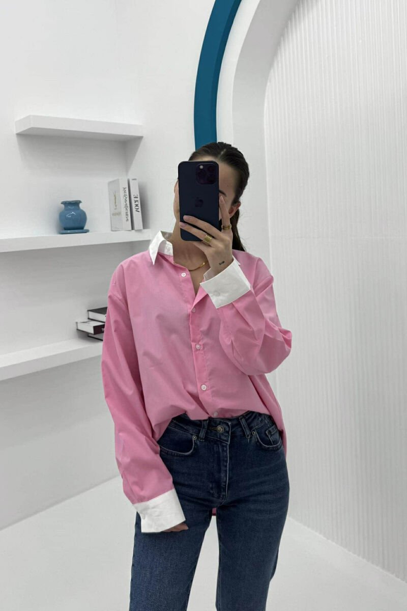SIMPLE REGULAR WOMEN SHIRT BABY PINK/ROZB - 2