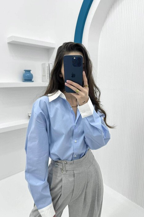 SIMPLE REGULAR WOMEN SHIRT LIGHTBLUE/BZ 