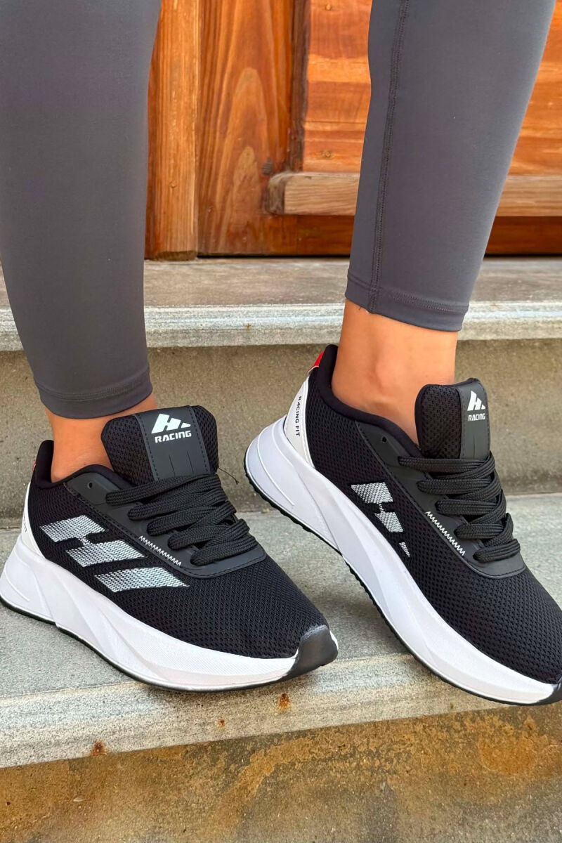 SIMPLE RUNNING PLATFORM WOMEN SNEAKERS BLACK-RED/ZEKU - 1