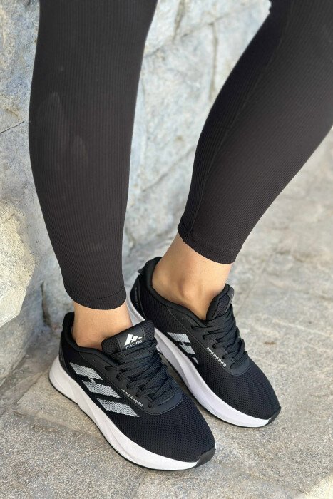 SIMPLE RUNNING PLATFORM WOMEN SNEAKERS BLACK-WHITE/ZEBA 