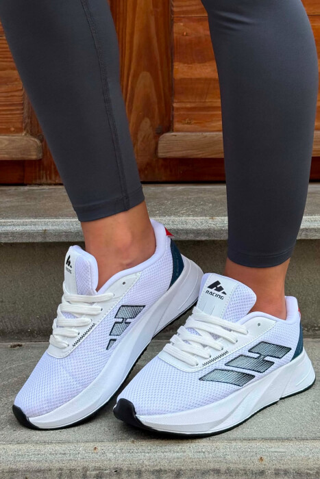 SIMPLE RUNNING PLATFORM WOMEN SNEAKERS WHITE-RED/BAKU - KLAUDIO FASHION