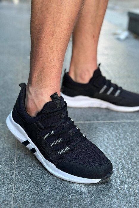 SIMPLE RUNNING TRAINERS MEN SNEAKERS BLACK-WHITE/ZEBA 