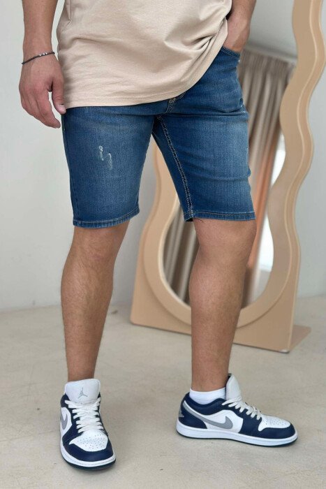 SIMPLE SCRATCHES MEN SHORT PANTS BLUE/BLU - KLAUDIO FASHION