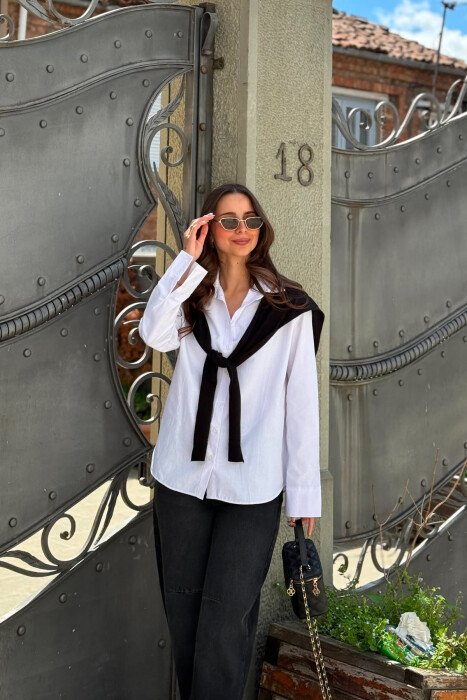 KEMISHE E THJESHTE ME SHALL PER FEMRA NE NGJYRE TE BARDHE ME TE ZEZE - KLAUDIO FASHION