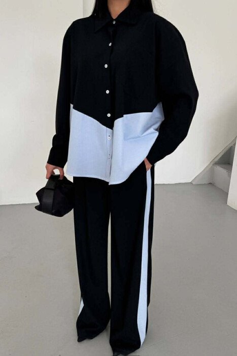 SIMPLE SHIRT+TROUSERS WOMEN SET BLACK/ E ZEZE - 4