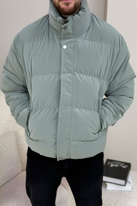 SIMPLE SHORT MEN PUFFER JACKET MINT/MENTE - KLAUDIO FASHION