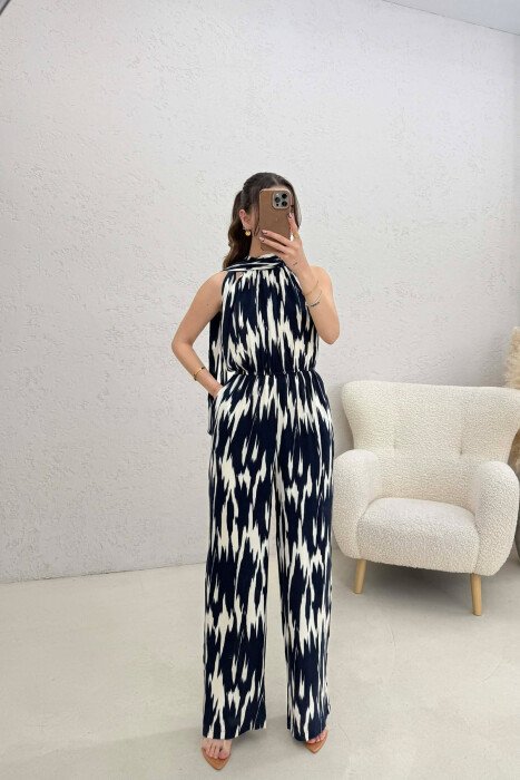 SIMPLE SLEEVELESS WOMEN JUMPSUIT BLUE/BLU - 