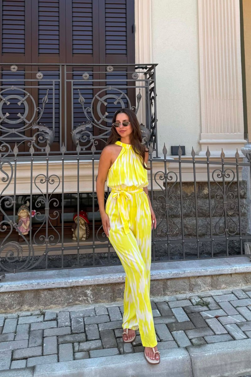 SIMPLE SLEEVELESS WOMEN JUMPSUIT YELLOW/E VERDHE - 4