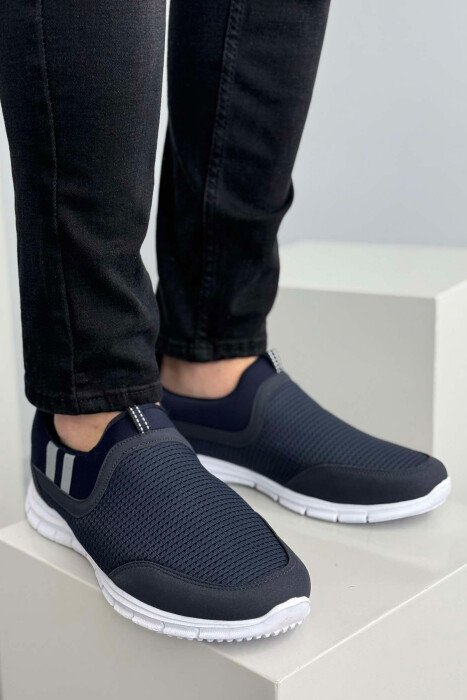 SIMPLE SLIP ON LIGHT MEN SNEAKERS BLUE-WHITE/BLBA 