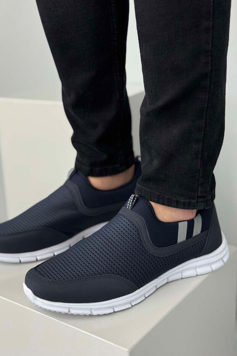 SIMPLE SLIP ON LIGHT MEN SNEAKERS BLUE-WHITE/BLBA - 3